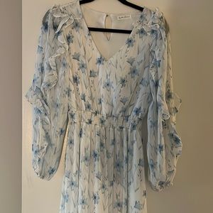 Blue & White Floral Dress